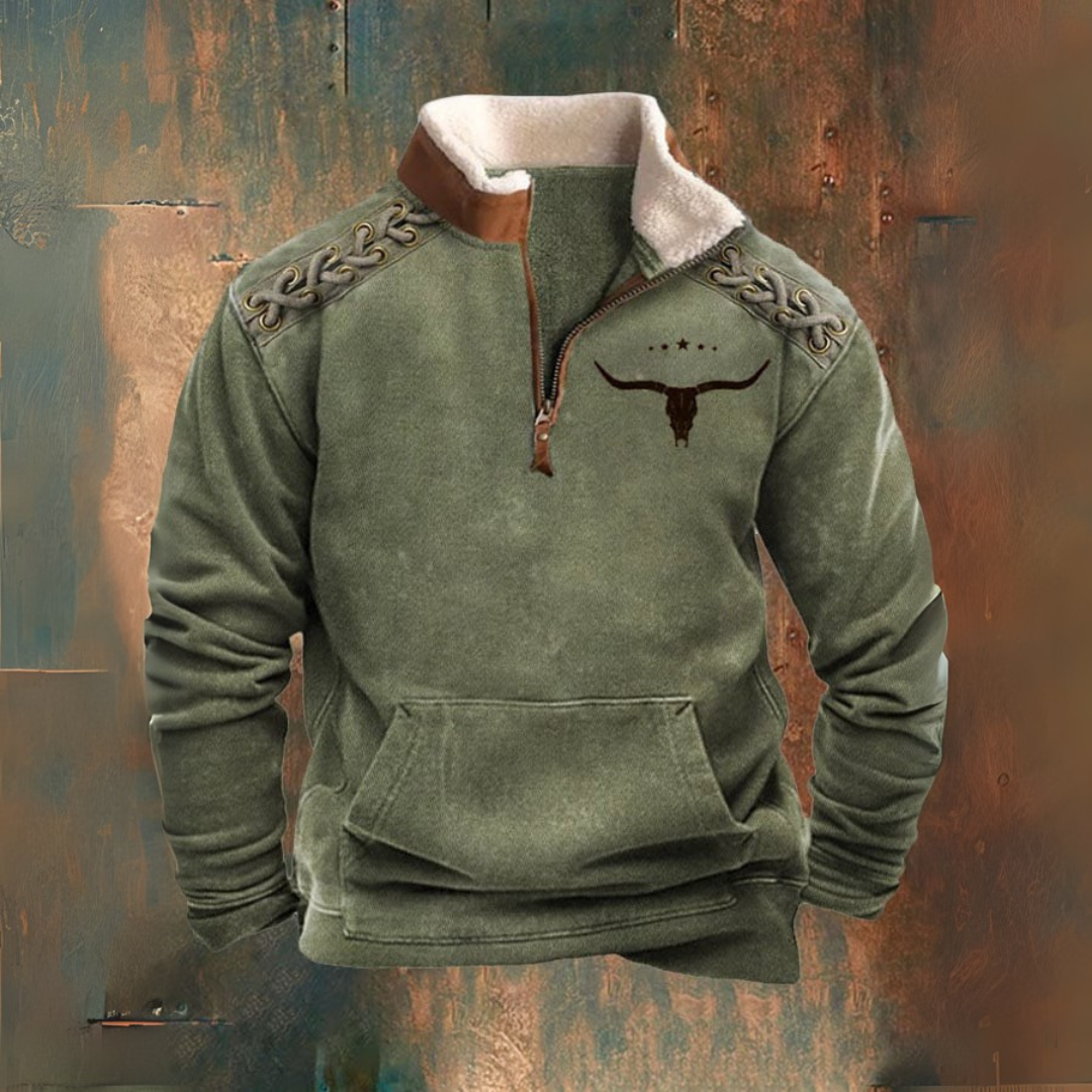 Lukas Retro Reißverschluss-Pullover