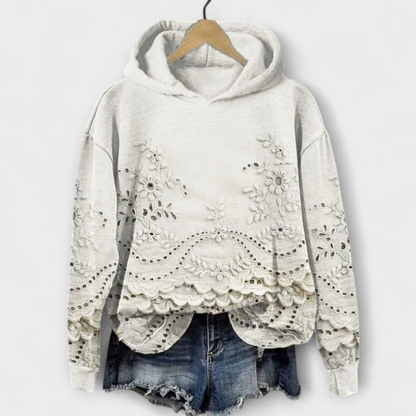 Grace – Vintage Hoodie mit Blumenprint