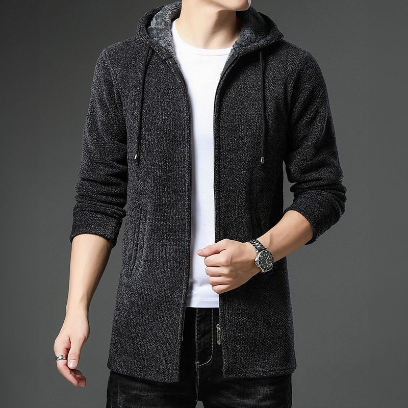Warme Strickjacke für Herren mit Fleece-Futter