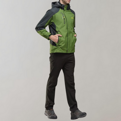 Herren Softshell-Jacke mit Kapuze, winddichter Membran und wasserabweisender Ausführung