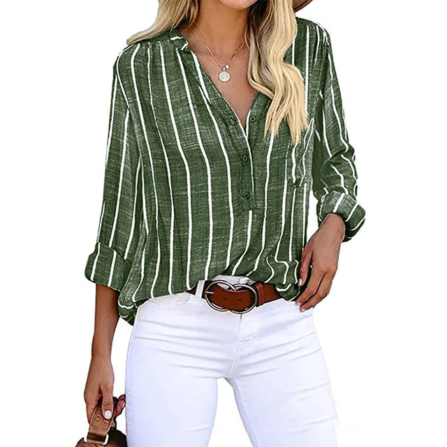 Maddie - Gestreifte Button-Up-Bluse