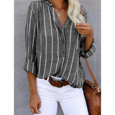 Maddie - Gestreifte Button-Up-Bluse
