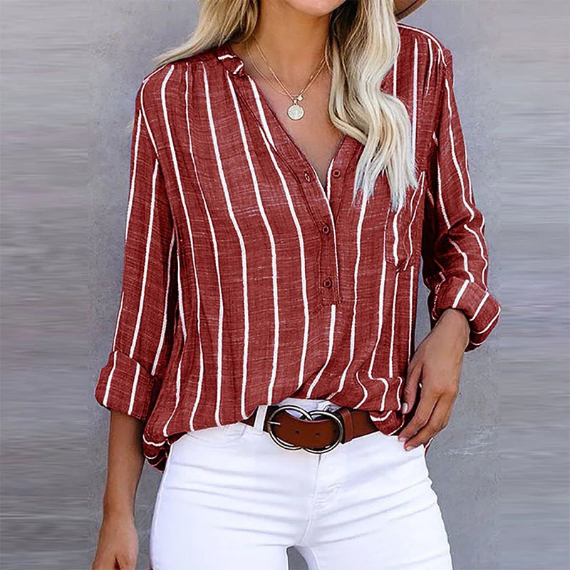Maddie - Gestreifte Button-Up-Bluse