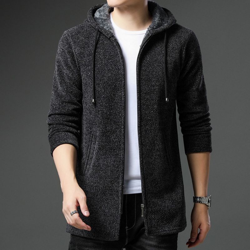 Warme Strickjacke für Herren mit Fleece-Futter