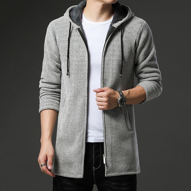 Warme Strickjacke für Herren mit Fleece-Futter