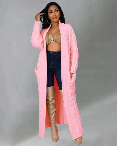 Theodora - V-Ausschnitt Langer Freizeitcardigan