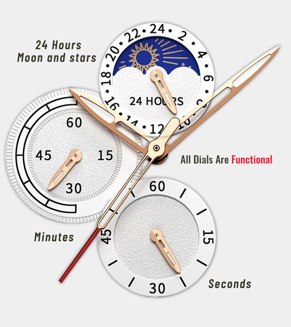 Luxus Quarz Uhr mit Lederarmband