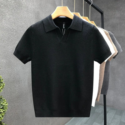 Atmungsaktives Strickpoloshirt