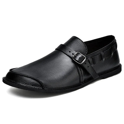 Lederloafers mit Schnalle