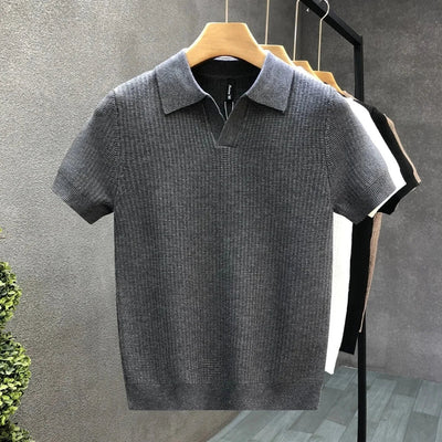 Atmungsaktives Strickpoloshirt