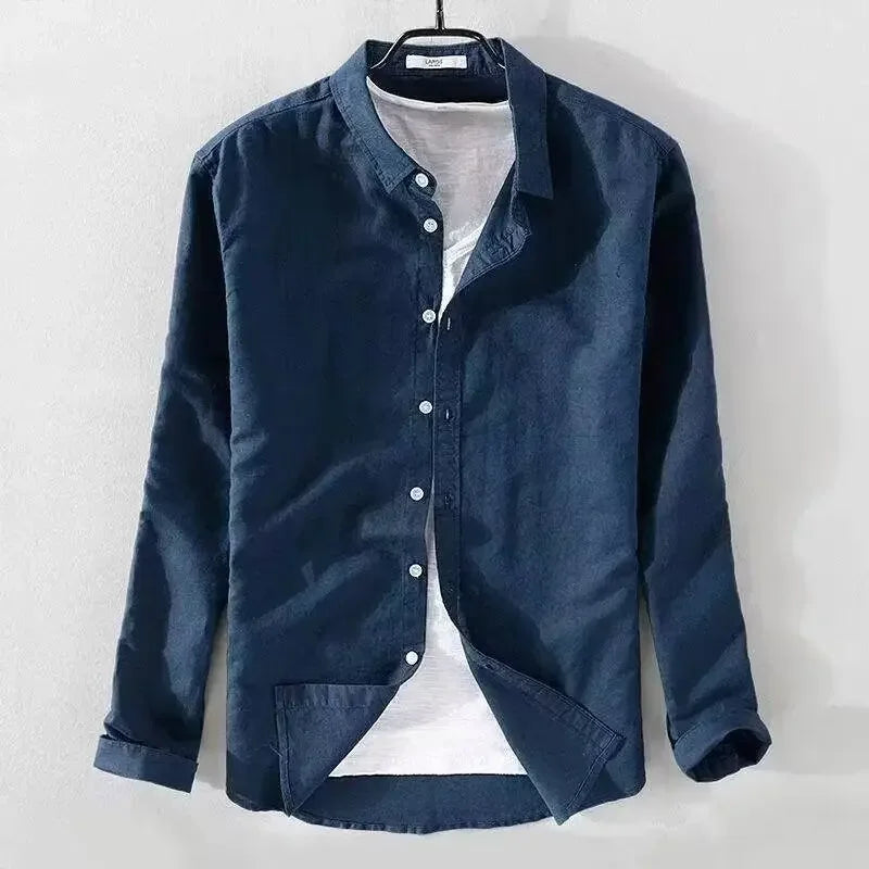 Lässige Baumwoll-Leinen Hemd