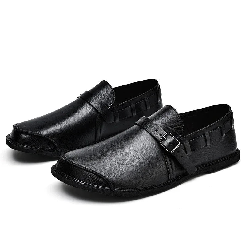 Lederloafers mit Schnalle