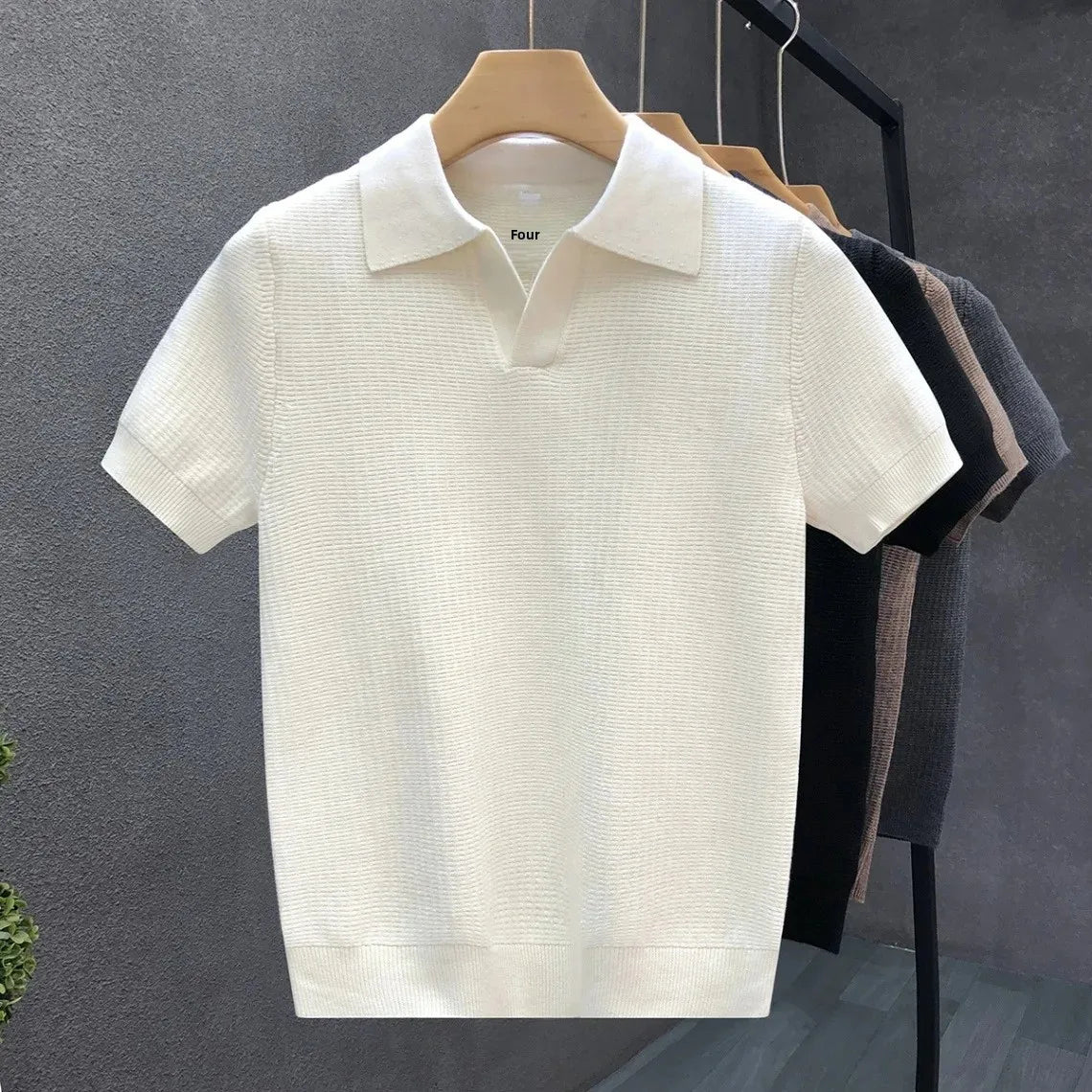 Atmungsaktives Strickpoloshirt