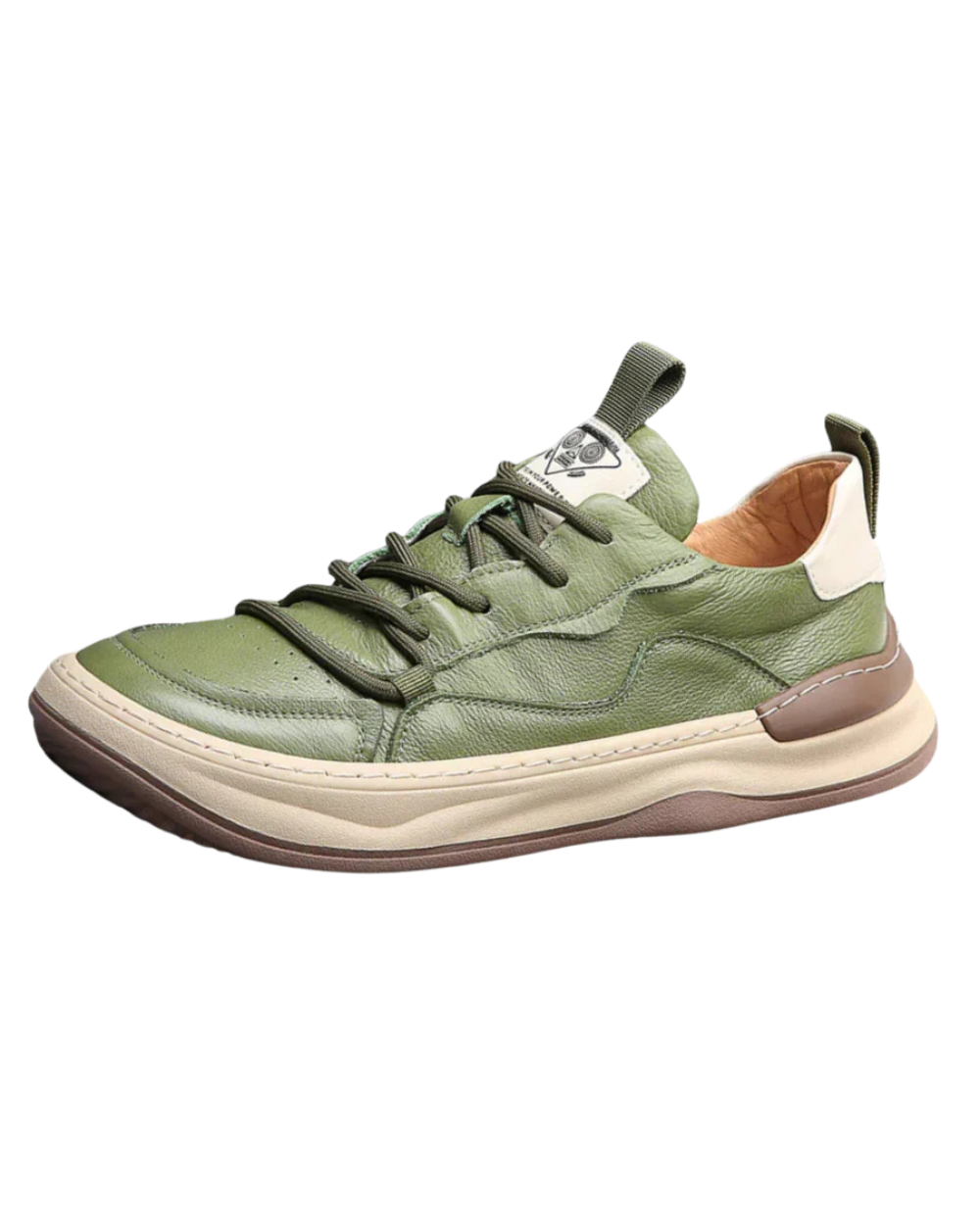 Leder Schuhe mit hohen Sohlen