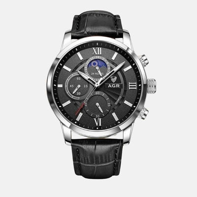 Luxus Quarz Uhr mit Lederarmband