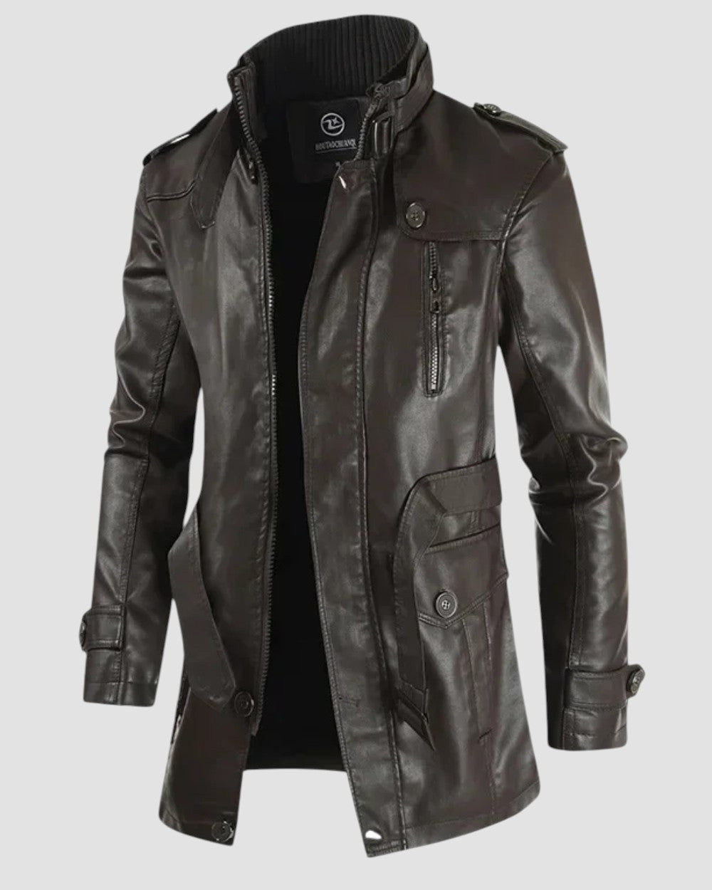Elegante lange Bikerjacke aus Leder