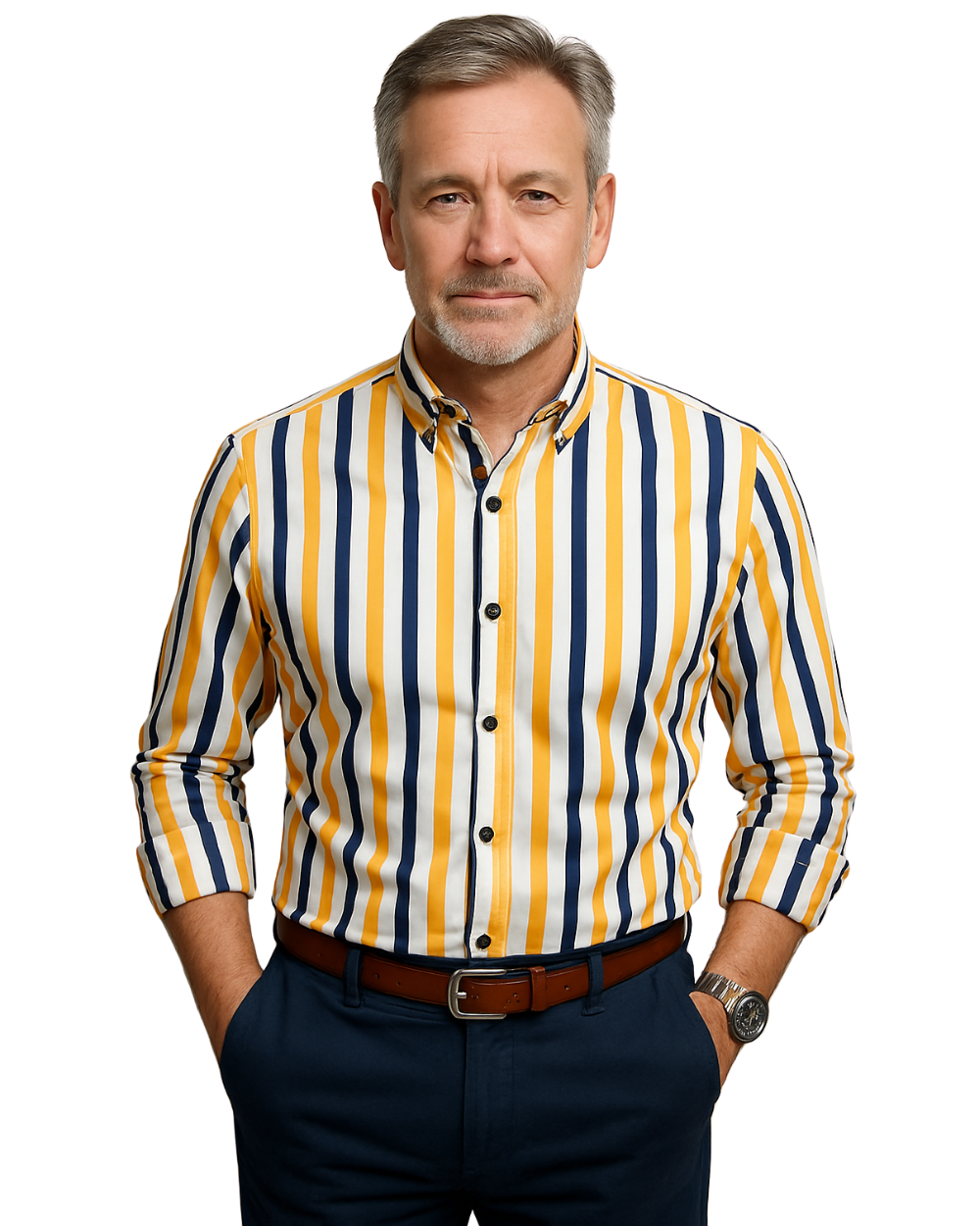 Givalli - Lässiges Gestreiftes Herrenhemd