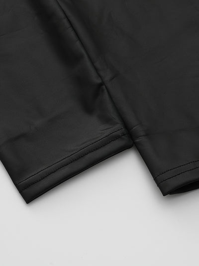 Berta Lederlook Leggings schwarz