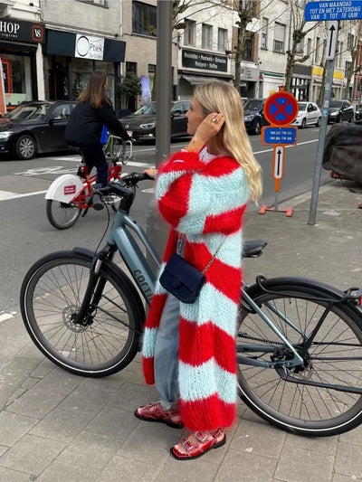 Sue | Übergroßer Flauschiger Langer Cardigan