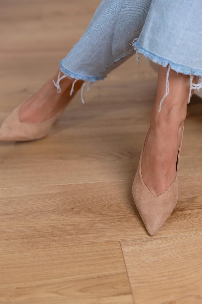 Marlena™ | Nude Slingback-Pumps mit feinem Absatz