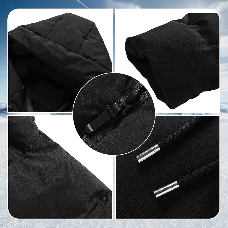 Dicker, isolierter und warmer Wintermantel mit Kapuze für Herren